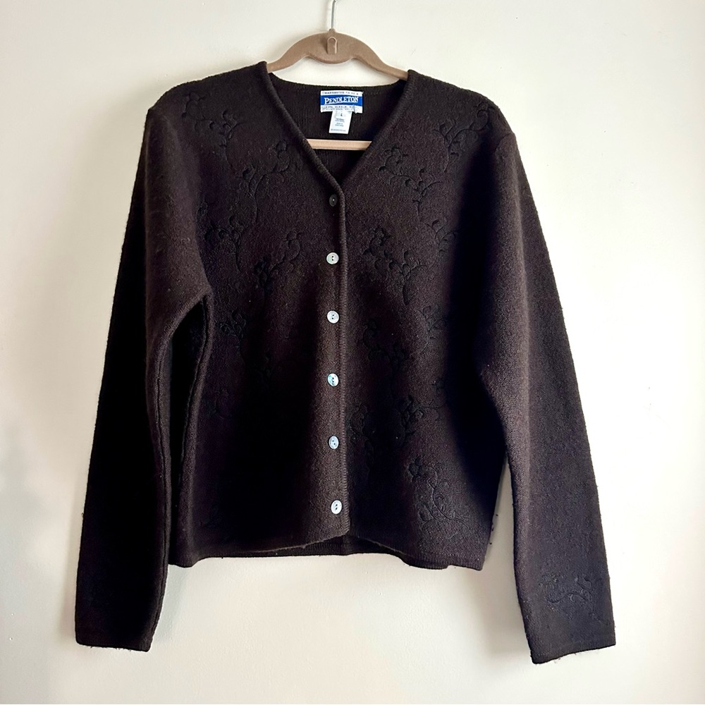 Pendleton Vintage 100%‎ Wool Brown Cardigan Sweater